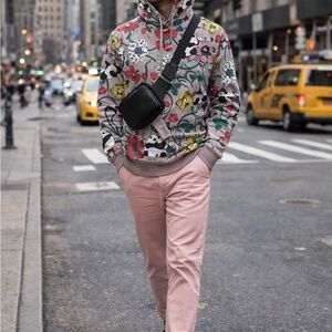 Floral Gray Crewneck Sweater